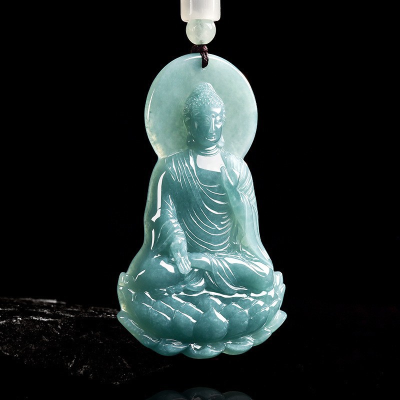 Jewelry & Watches Sp Z Oo Janów Lubelski - Collier pendentif Bouddha en jadéite birmane