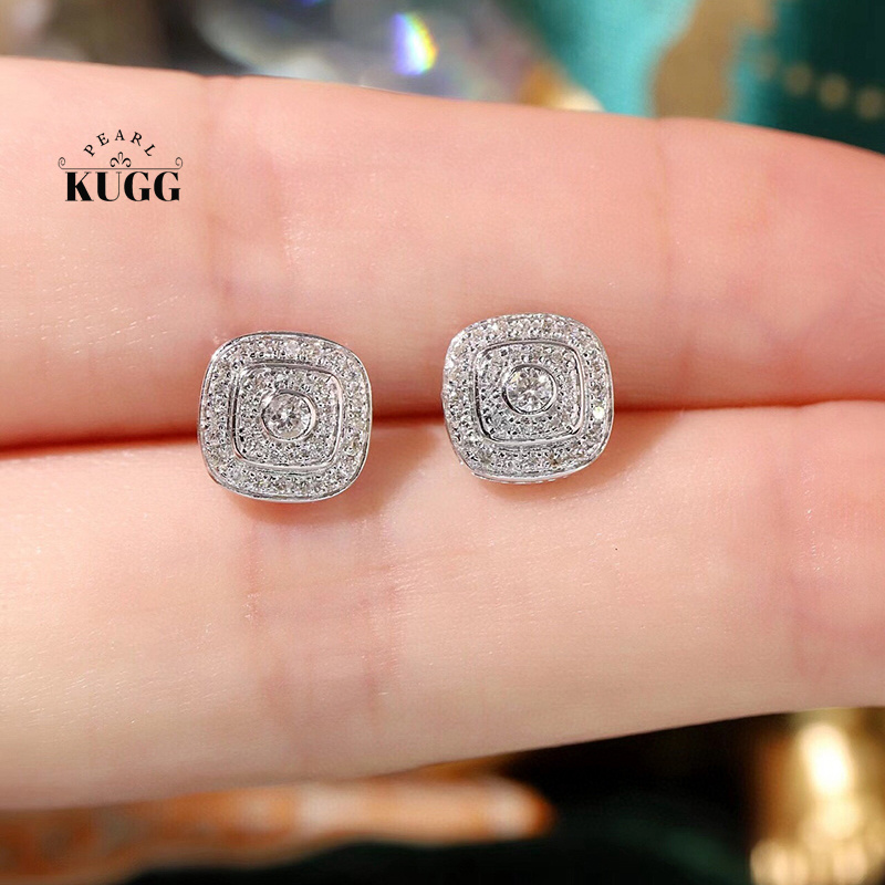 Diamond Stud Earrings - KUGG 100% 18K boucles d'oreilles en