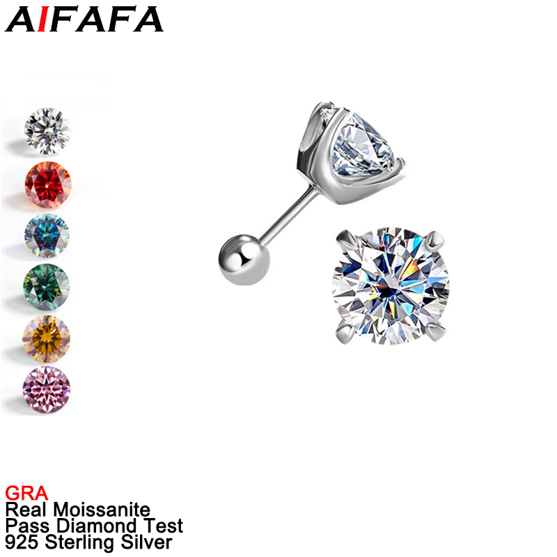 Diamond Stud Earrings - Boucles d'oreilles à tige Moissanite 1/2