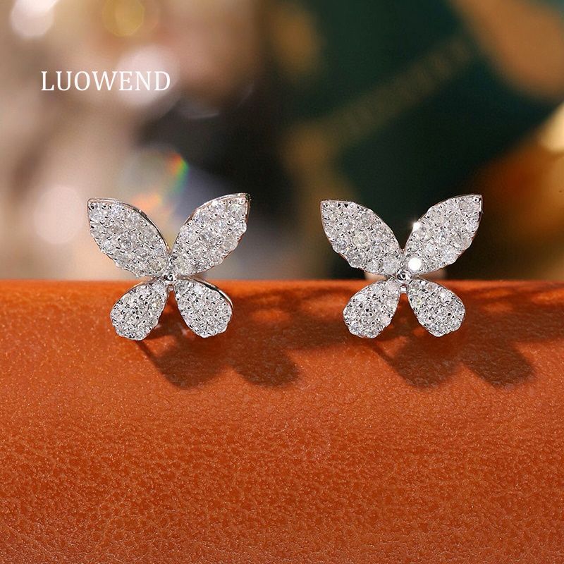 Diamond Stud Earrings - LUOWEND – boucles d'oreilles 100% or