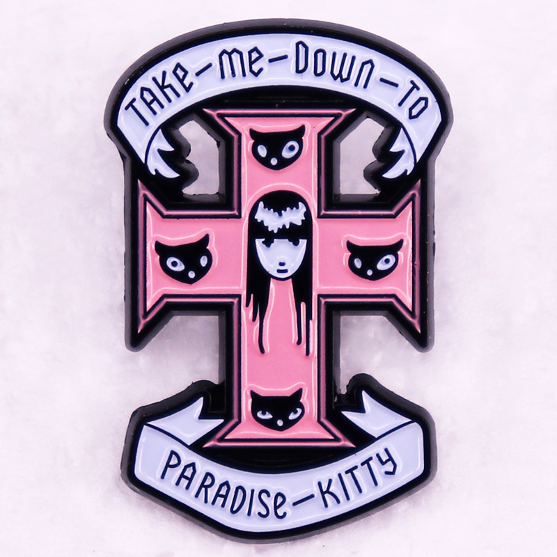 Paradise Jewelry & Watches Llc Miami Reviews - Broche en Émail avec Croix Rose,