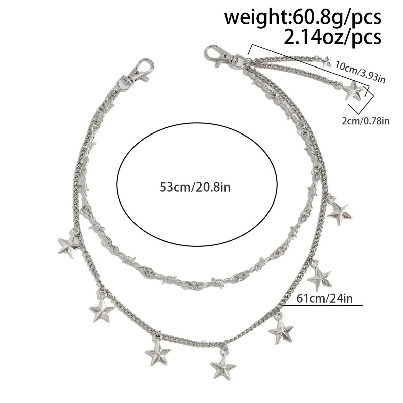 Hip Hop Chain Necklace - Chaîne de taille double couche Hip