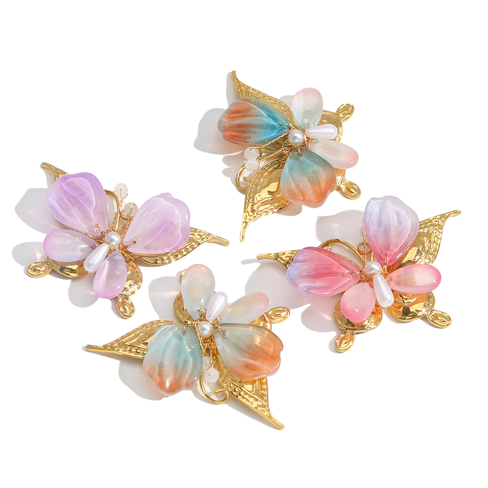 Butterfly Pendant Necklace - Pendentif papillon en cristal dégradé, filetage