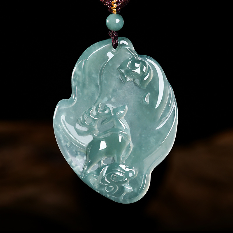 Jewelry & Watches Sp Z Oo Janów Lubelski - Collier pendentif en jade émeraude naturel