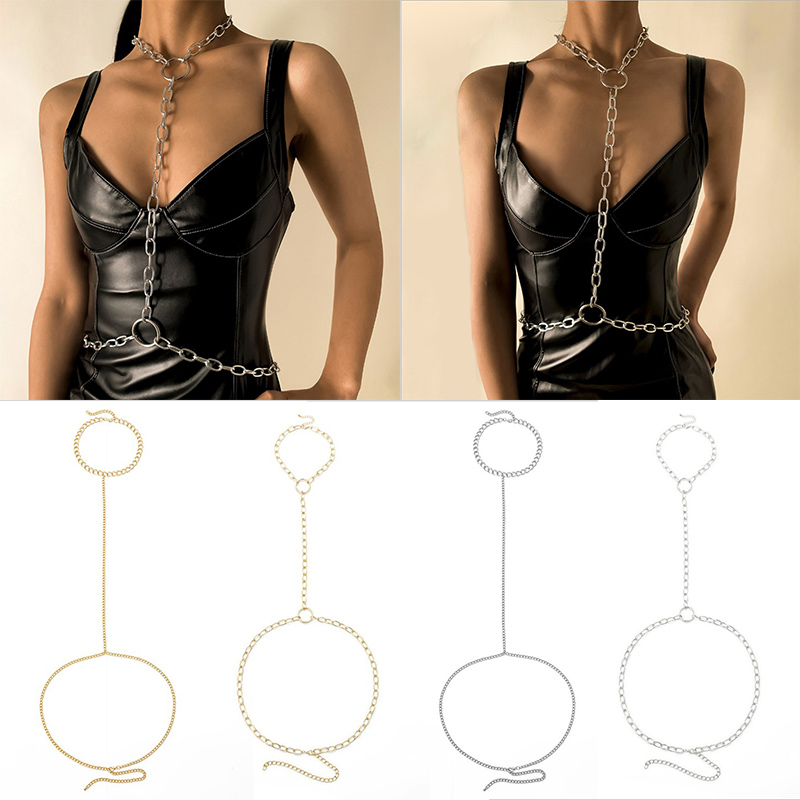 Hip Hop Chain Necklace - Collier Punk ChimBeach Party avec Ventre