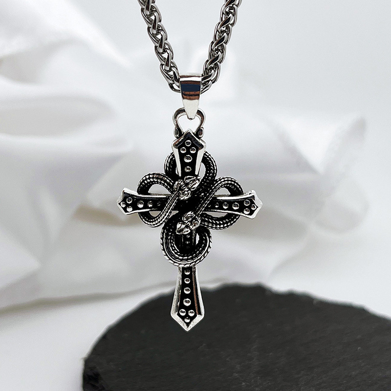 Hip Hop Chain Necklace - Collier pendentif croix à épines enroulée