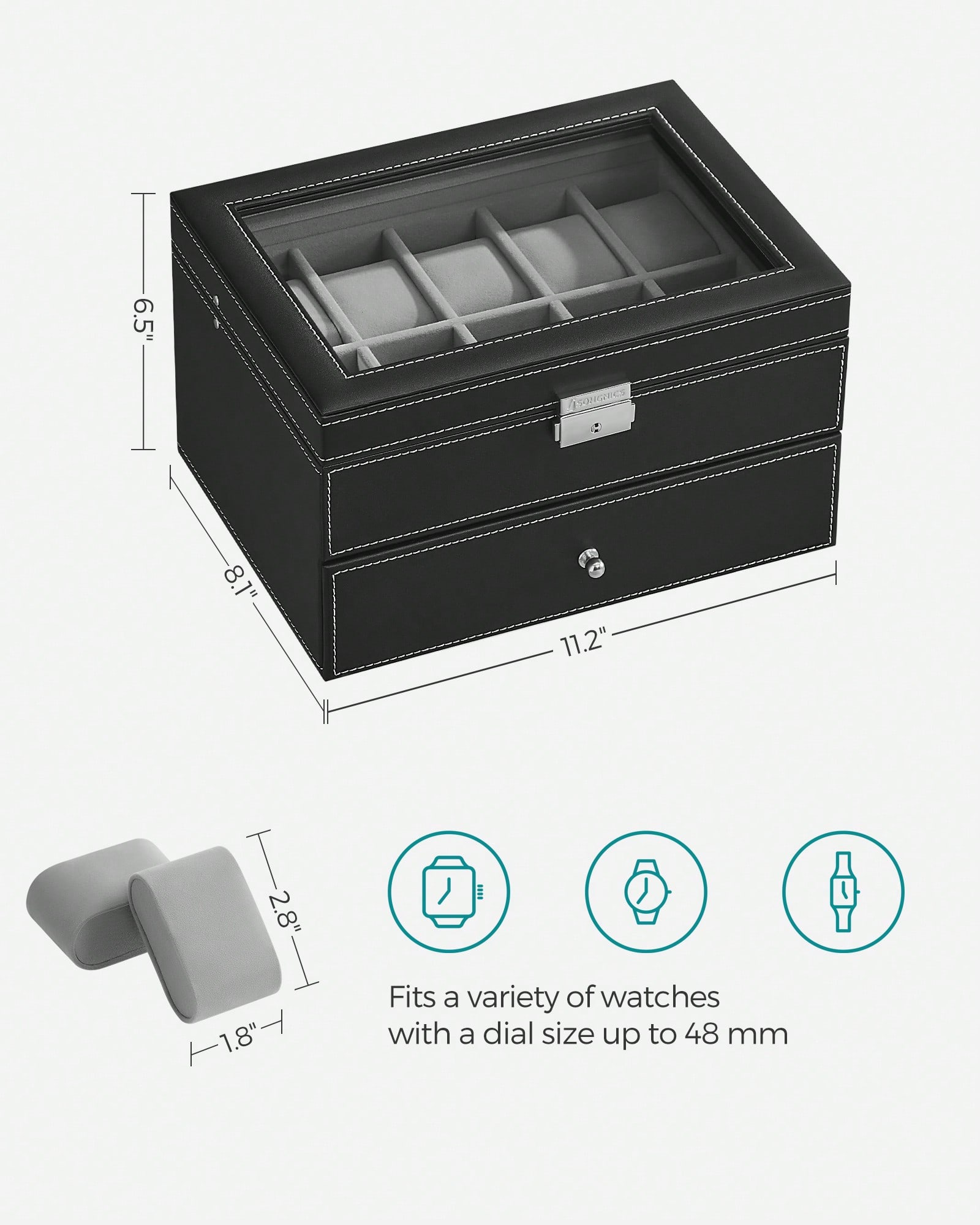 Boîte à montres 20 emplacement - Watches Jewelry Holder avis et prix