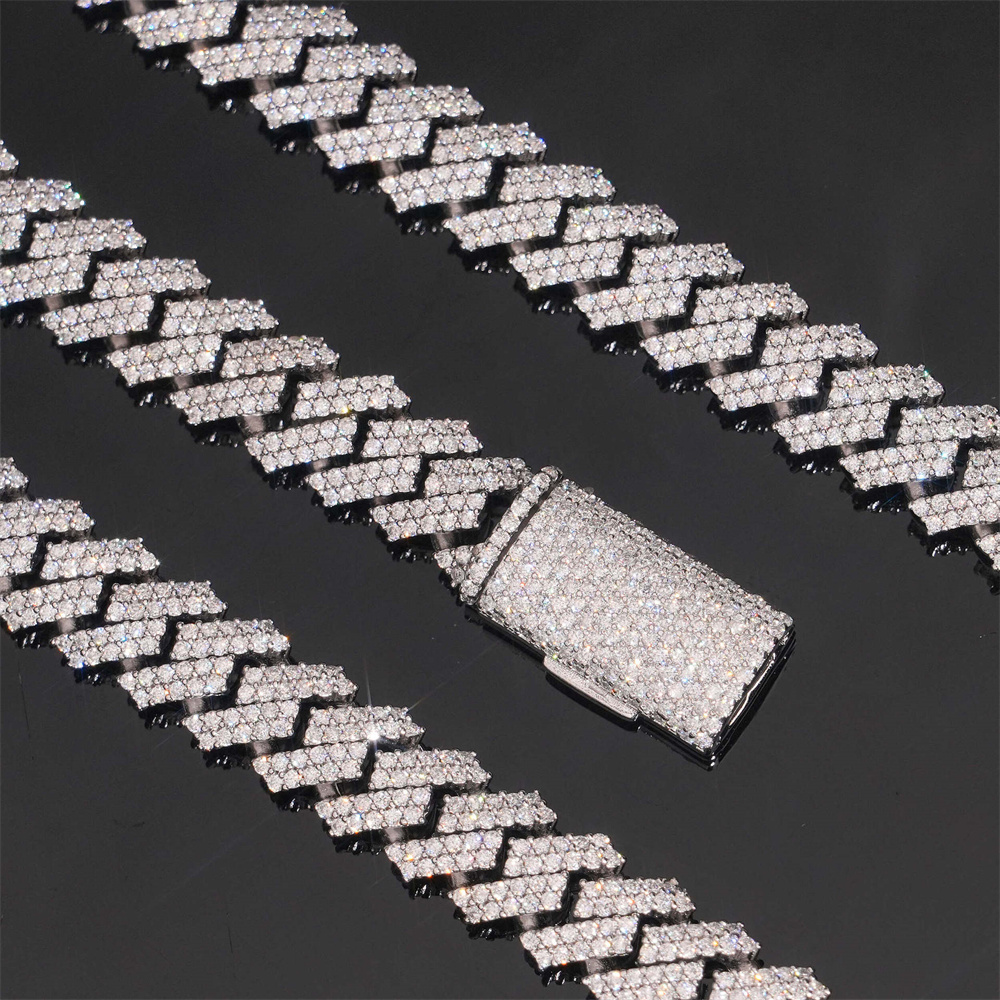 Icedminer 10mm 2 rangées Moiss - Hip Hop Chain Necklace avis et prix