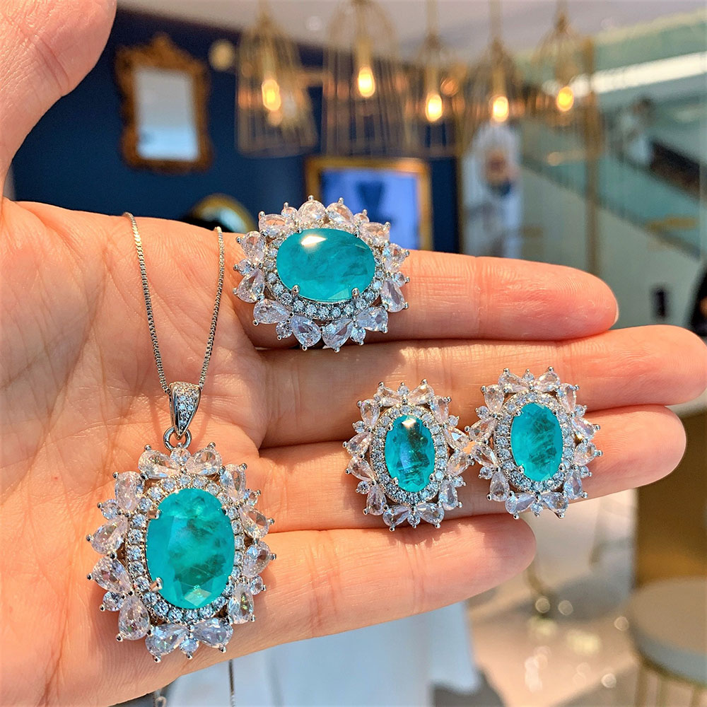 Paraiba Tourmaline pierre préc - Diamond Stud Earrings avis et prix