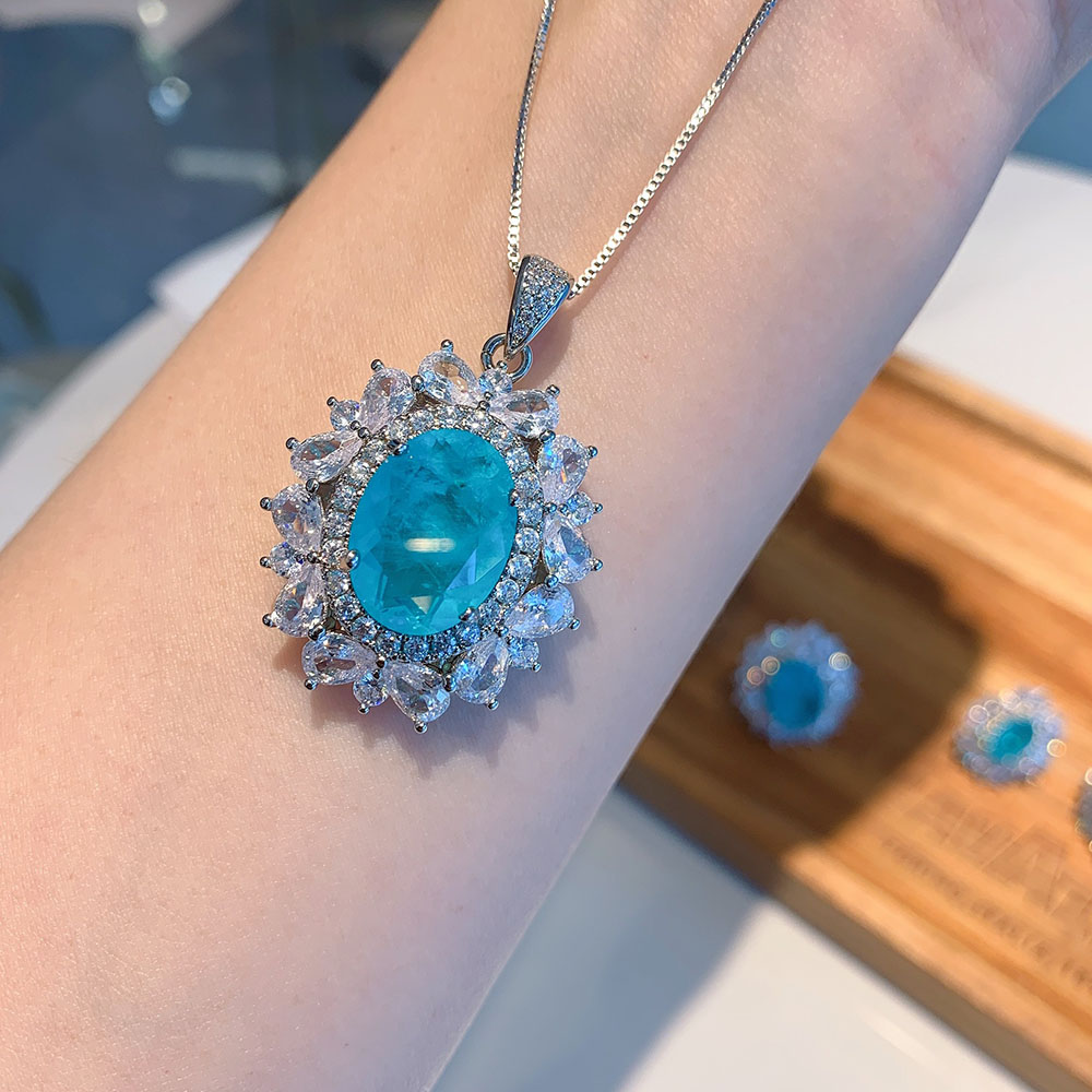 Paraiba Tourmaline pierre préc - Diamond Stud Earrings avis et prix