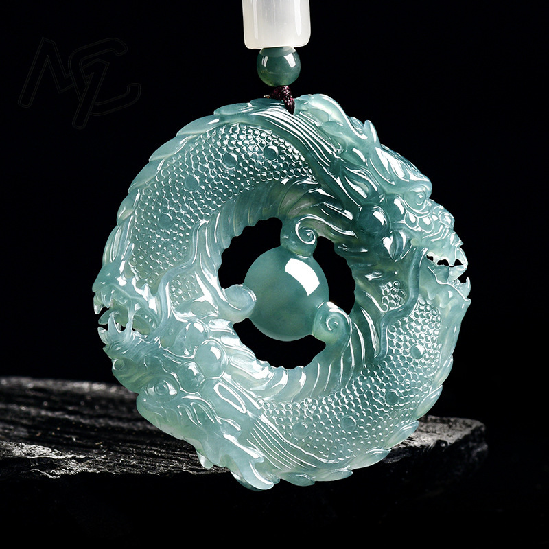 Collier pendentif en jade bleu - Jewelry & Watches Sp Z Oo Janów Lubelski avis et prix