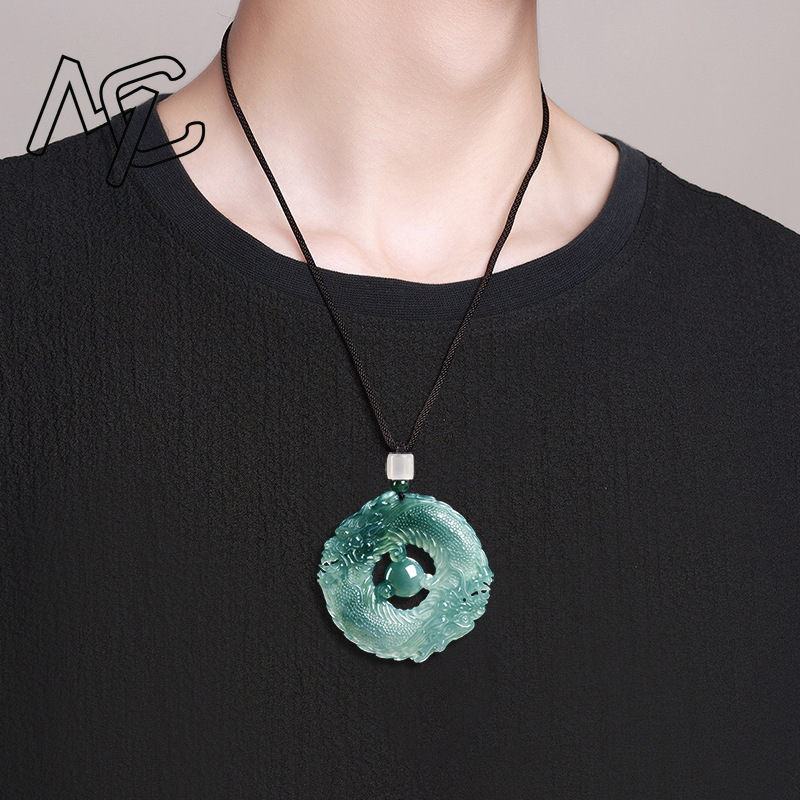 Collier pendentif en jade bleu - Jewelry & Watches Sp Z Oo Janów Lubelski avis et prix