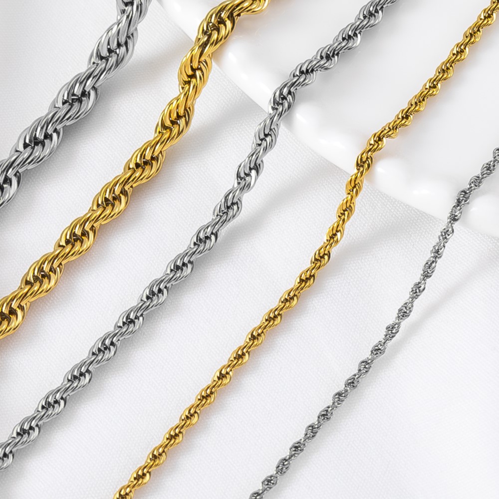 Chaîne torsadée en acier inoxy - Hip Hop Chain Necklace avis et prix
